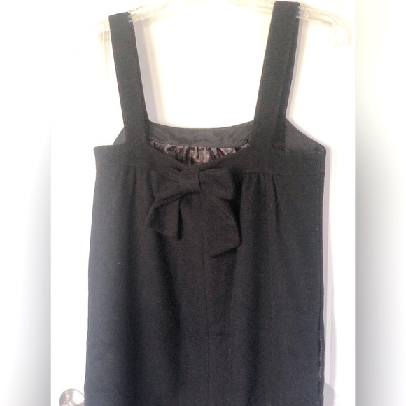 J.Crew Black Wool Cashmere Shift Dress w/ Bow - Picture 3 of 3